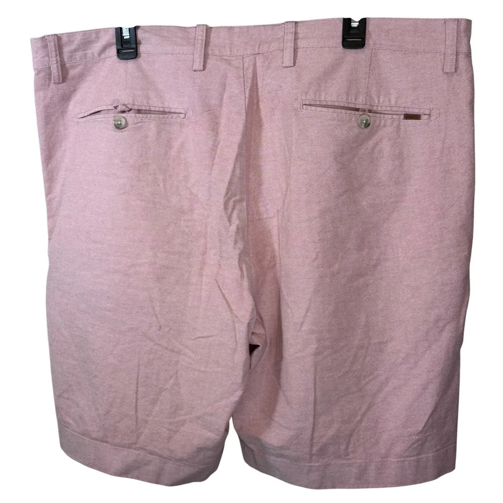 Chaps Mens Pink Stretch Chino Shorts Size 38 Flat Front Casual Summer 0330